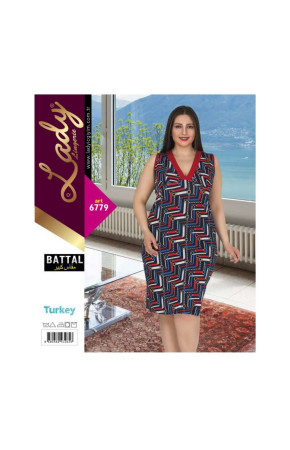 Lady Pijama Battal Büyük Beden Tunik Gecelik ART 6778 2XL - 3XL - 4XL