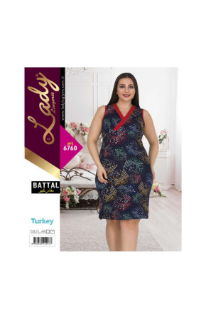 Lady Battal Beden Kısa Kol Tunik Gecelik Takım - ART 6758