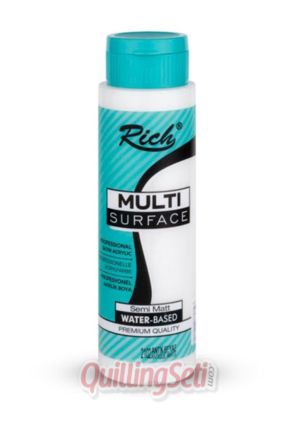 rich multi surface akrilik boya 500 cc 2102 antik beyaz renk akrilik hobi boyası, 8695002102009, rich multi surface akrilik boya 500 ml, Rich