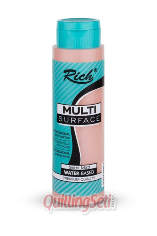 rich multi surface akrilik boya 500 cc 2148 pudra pembe renk akrilik hobi boyası, 8695002148007, rich multi surface akrilik boya 500 ml, Rich