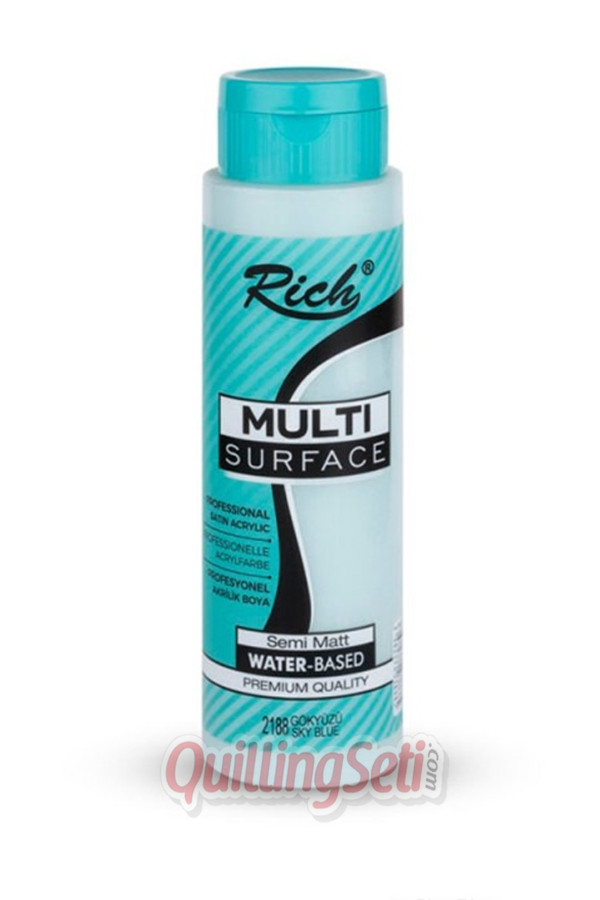 rich multi surface akrilik boya 500 cc 2188 gökyüzü renk akrilik hobi boyası, 8682374038685, rich multi surface akrilik boya 500 ml, Rich