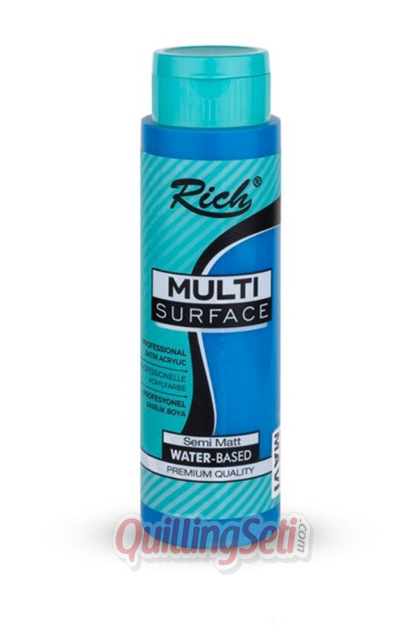 rich multi surface akrilik boya 500 cc 2196 mavi renk akrilik hobi boyası, 8682374038722, rich multi surface akrilik boya 500 ml, Rich