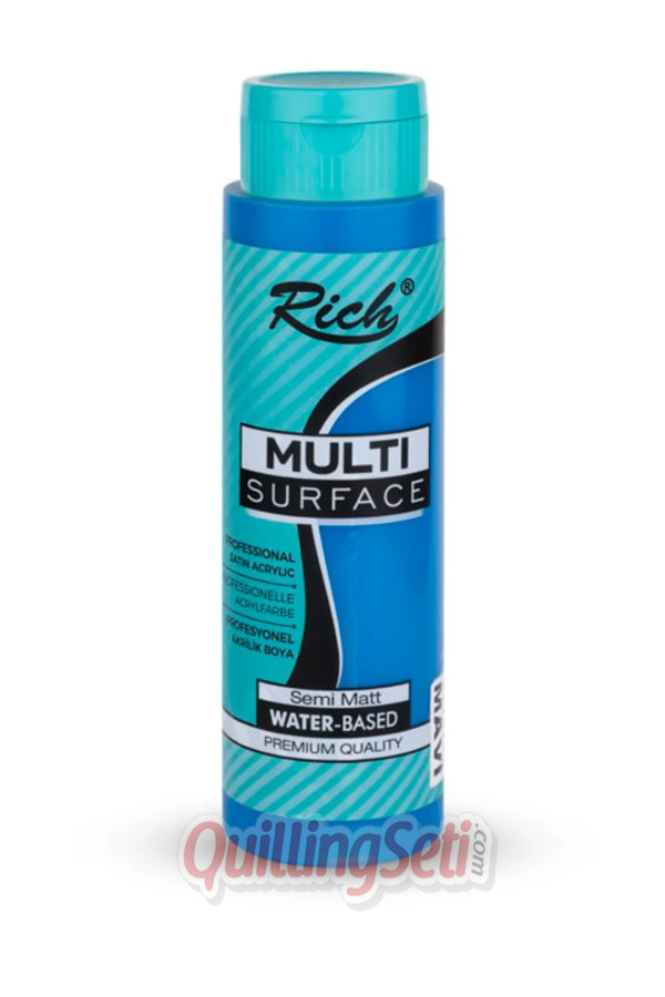 rich multi surface akrilik boya 500 cc 2198 koyu mavi renk akrilik hobi boyası, 8682374110725, rich multi surface akrilik boya 500 ml, Rich