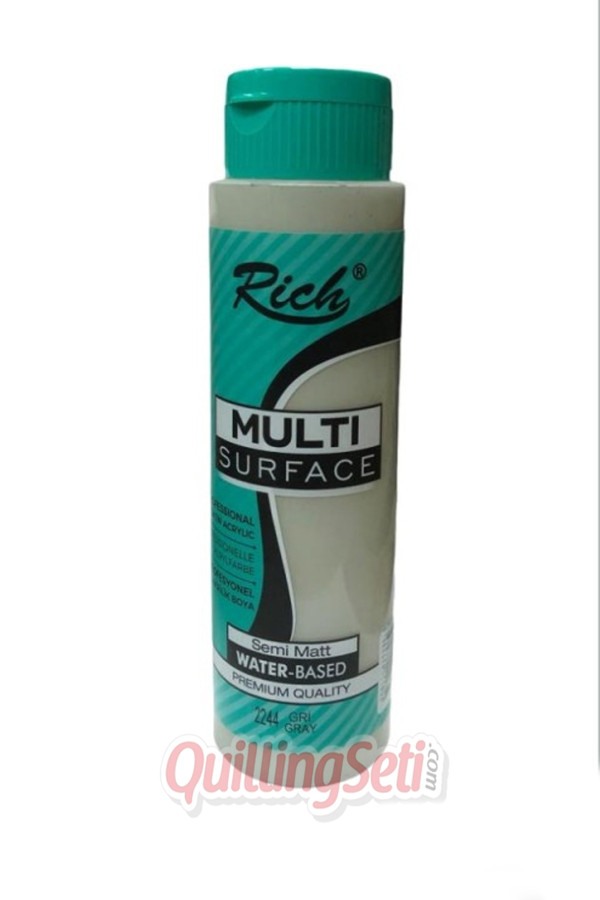 rich multi surface akrilik boya 500 cc 2244 gri renk akrilik hobi boyası, syf8682374111852, rich multi surface akrilik boya 500 ml, Rich