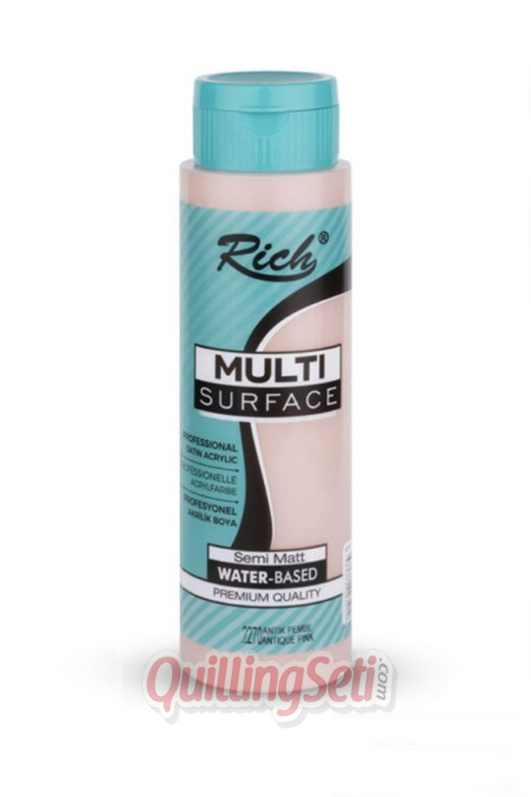 rich multi surface akrilik boya 500 cc 2270 antik pembe renk akrilik hobi boyası, 8695002270036, rich multi surface akrilik boya 500 ml, Rich