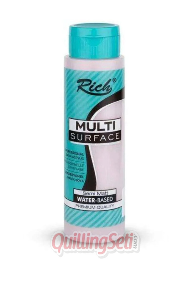 rich multi surface akrilik boya 500 cc 2272 gri pembe renk akrilik hobi boyası, 8691302101272, rich multi surface akrilik boya 500 ml, Rich