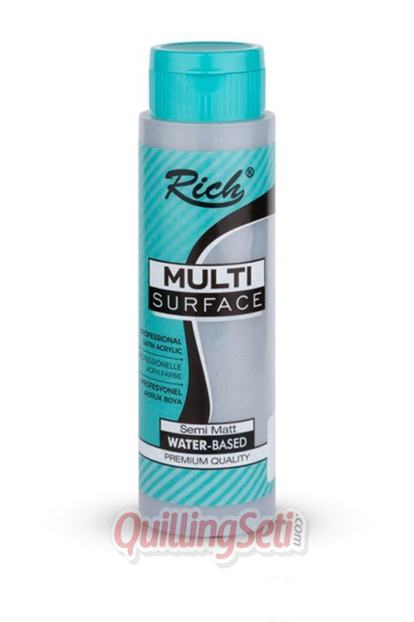 rich multi surface akrilik boya 500 cc 2288 gri yeşil renk akrilik hobi boyası, 8682374110756, rich multi surface akrilik boya 500 ml, Rich