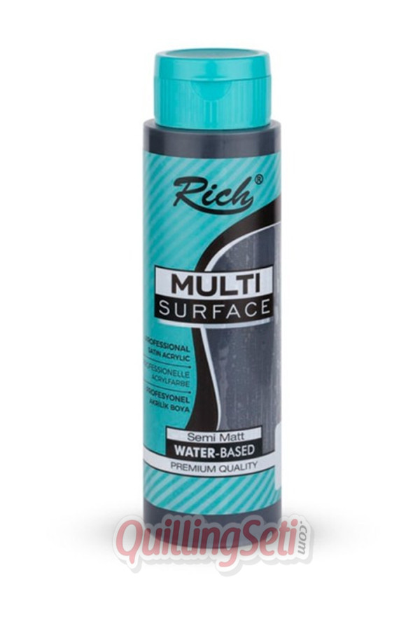 rich multi surface akrilik boya 500 cc 2318 antrasit renk akrilik hobi boyası, 8682374097064, rich multi surface akrilik boya 500 ml, Rich