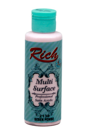 Rich Multi Surface 120 cc Akrilik Boya - Rich Bebek Pembe 2138 Hobi Boyası