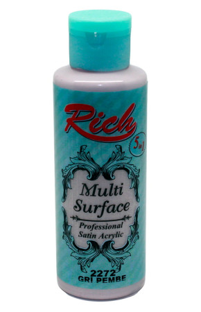 Rich Multi Surface 120 cc Akrilik Boya - Rich Gri Pembe 2272 Hobi Boyası