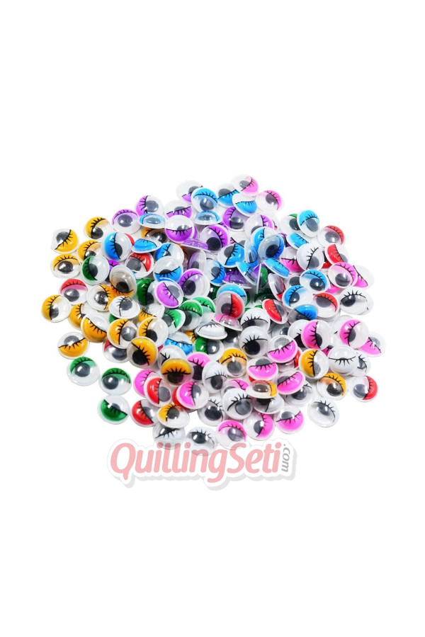 oynar göz  renkli 12 mm 4000 adetli, 8690001087302renkli15, eğitim gereçleri, Quilling Seti